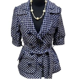 Aryn K Blue And White Jacket